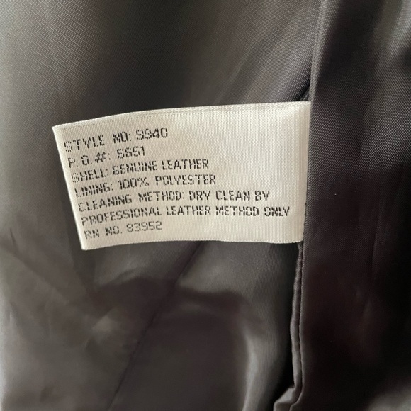 Margaret Godfrey Classic Black Leather Jacket with Button Front - Picture 5 of 9